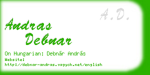 andras debnar business card