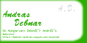 andras debnar business card